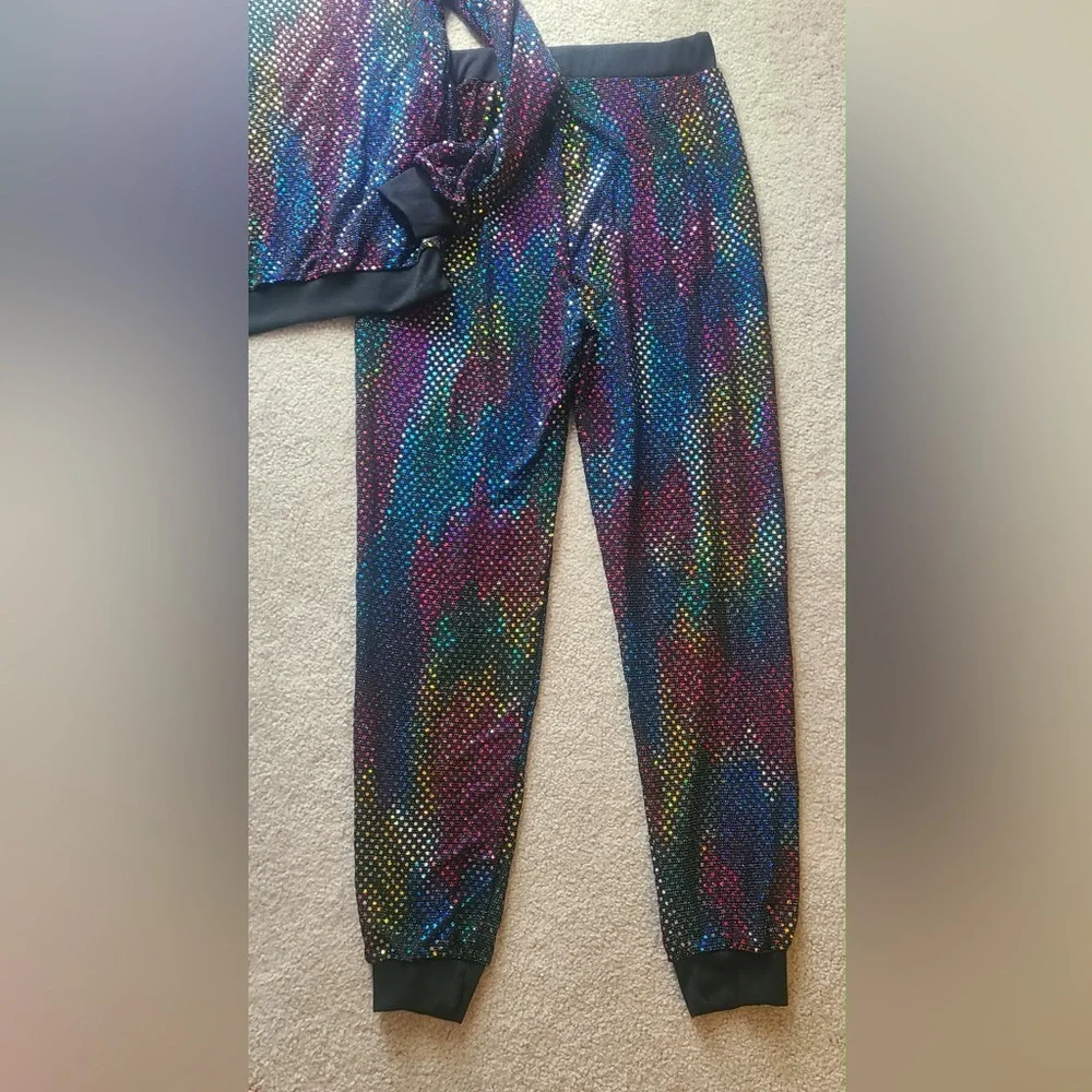 Multicolor Sequin-Effect Jogger Set - Women